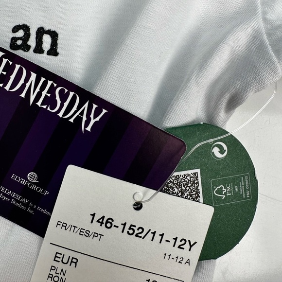 Wednesday Graphic top t-shirt, size 11-12Y, brand C&A, New with tags - Picture 6 of 8